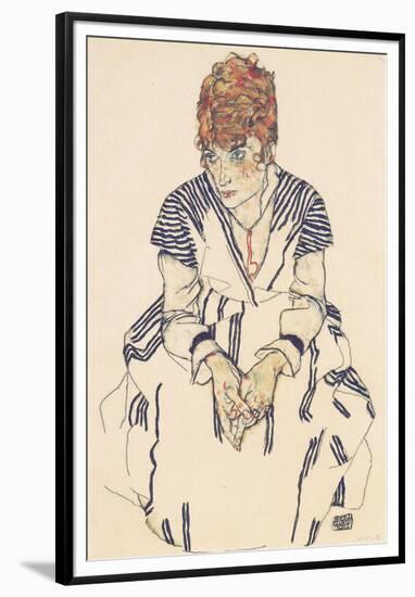 Portrait of the Artist's Sister, Adele Harms-Egon Schiele-Framed Giclee Print