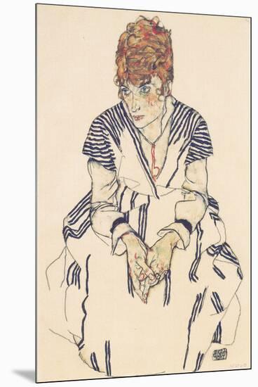 Portrait of the Artist's Sister, Adele Harms-Egon Schiele-Mounted Giclee Print