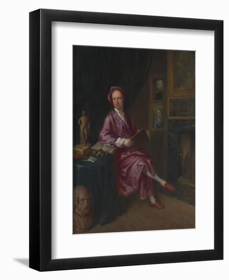 Portrait of the Artist's Son, Jonathan Richardson the Younger, in His Study-Jonathan Richardson-Framed Premium Giclee Print