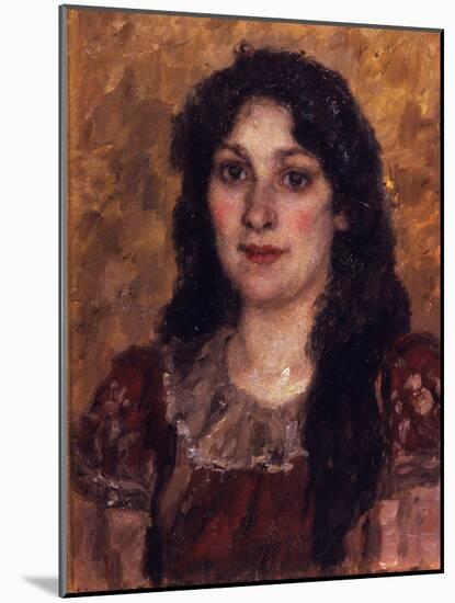 Portrait of the Artist's Wife, 1888-Vasili Ivanovich Surikov-Mounted Giclee Print