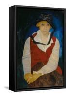 Portrait of the Artist's Wife, 1917-Boris Dmitryevich Grigoriev-Framed Stretched Canvas