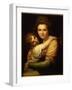 Portrait of the Artist's Wife and Daughter (Oil on Canvas)-Richard Cosway-Framed Giclee Print