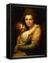 Portrait of the Artist's Wife and Daughter (Oil on Canvas)-Richard Cosway-Framed Stretched Canvas