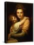 Portrait of the Artist's Wife and Daughter (Oil on Canvas)-Richard Cosway-Stretched Canvas