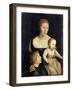 Portrait of the Artist’S Wife with the Two Elder Children, 1528-29-Hans Holbein the Younger-Framed Giclee Print