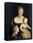 Portrait of the Artist’S Wife with the Two Elder Children, 1528-29-Hans Holbein the Younger-Framed Stretched Canvas