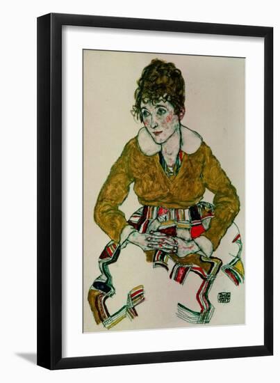 Portrait of the Artist's Wife-Egon Schiele-Framed Giclee Print