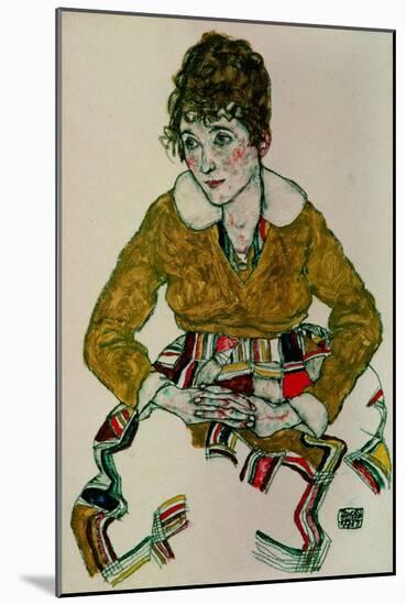 Portrait of the Artist's Wife-Egon Schiele-Mounted Giclee Print