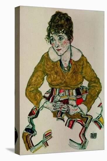 Portrait of the Artist's Wife-Egon Schiele-Stretched Canvas