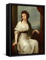 Portrait of the Artist, Seated Three-Quarter Length in a White Dress and Green Shawl-Angelica Kauffmann-Framed Stretched Canvas