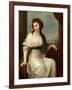 Portrait of the Artist, Seated Three-Quarter Length in a White Dress and Green Shawl-Angelica Kauffmann-Framed Giclee Print