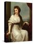 Portrait of the Artist, Seated Three-Quarter Length in a White Dress and Green Shawl-Angelica Kauffmann-Stretched Canvas