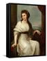 Portrait of the Artist, Seated Three-Quarter Length in a White Dress and Green Shawl-Angelica Kauffmann-Framed Stretched Canvas