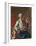 Portrait of the Artist, Three-Quarter-Length, Seated, Holding a Pencil, at an Easel with a Picture-Francesco de Mura-Framed Giclee Print