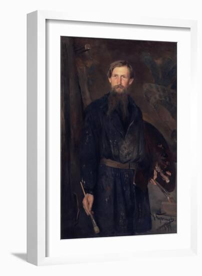 Portrait of the Artist Viktor Vasnetsov (1848-192), 1891-Nikolai Dmitrievich Kuznetsov-Framed Giclee Print