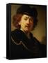 Portrait of the Artist with Cap and Gold Chain, 1633-Rembrandt van Rijn-Framed Stretched Canvas