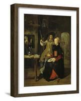 Portrait of the Artist with His Wife Isabella De Wolff in a Tavern, 1661-Gabriel Metsu-Framed Giclee Print