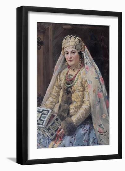 Portrait of the Artists Wife, 1917-Ivan Semyonovich Kulikov-Framed Giclee Print