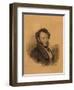 Portrait of the Author Alexander S. Pushkin (1799-183), 1827-Joseph Vivien-Framed Giclee Print