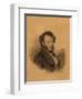 Portrait of the Author Alexander S. Pushkin (1799-183), 1827-Joseph Vivien-Framed Giclee Print