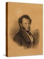 Portrait of the Author Alexander S. Pushkin (1799-183), 1827-Joseph Vivien-Stretched Canvas