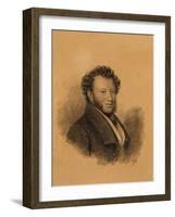 Portrait of the Author Alexander S. Pushkin (1799-183), 1827-Joseph Vivien-Framed Giclee Print