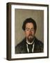 Portrait of the Author Anton Chekhov, (1860-190), 1895-Nikolai Ivanovich Kravchenko-Framed Giclee Print