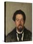 Portrait of the Author Anton Chekhov, (1860-190), 1895-Nikolai Ivanovich Kravchenko-Stretched Canvas