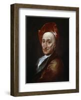 Portrait of the Author Bernard Le Bovier De Fontenelle, 18th Century-Hyacinthe Rigaud-Framed Giclee Print