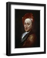 Portrait of the Author Bernard Le Bovier De Fontenelle, 18th Century-Hyacinthe Rigaud-Framed Giclee Print