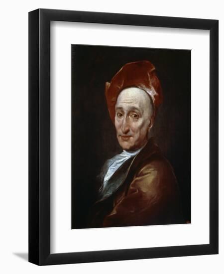 Portrait of the Author Bernard Le Bovier De Fontenelle, 18th Century-Hyacinthe Rigaud-Framed Giclee Print