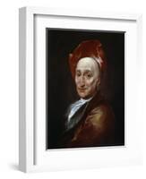 Portrait of the Author Bernard Le Bovier De Fontenelle, 18th Century-Hyacinthe Rigaud-Framed Giclee Print