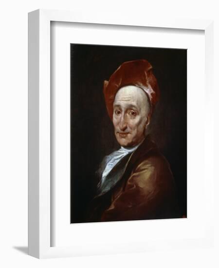 Portrait of the Author Bernard Le Bovier De Fontenelle, 18th Century-Hyacinthe Rigaud-Framed Giclee Print