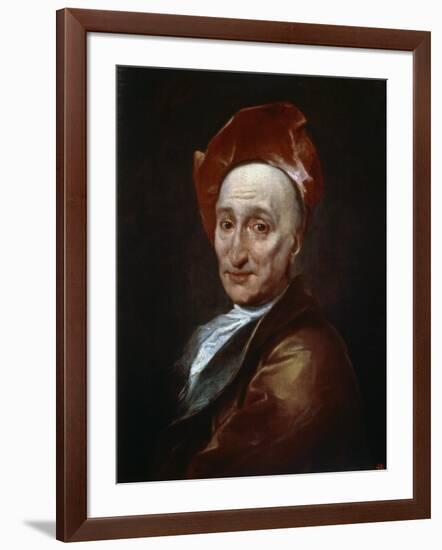 Portrait of the Author Bernard Le Bovier De Fontenelle, 18th Century-Hyacinthe Rigaud-Framed Giclee Print