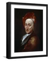 Portrait of the Author Bernard Le Bovier De Fontenelle, 18th Century-Hyacinthe Rigaud-Framed Giclee Print