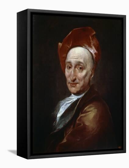 Portrait of the Author Bernard Le Bovier De Fontenelle, 18th Century-Hyacinthe Rigaud-Framed Stretched Canvas
