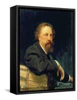 Portrait of the Author Count Alexey K. Tolstoy-Ilya Efimovich Repin-Framed Stretched Canvas