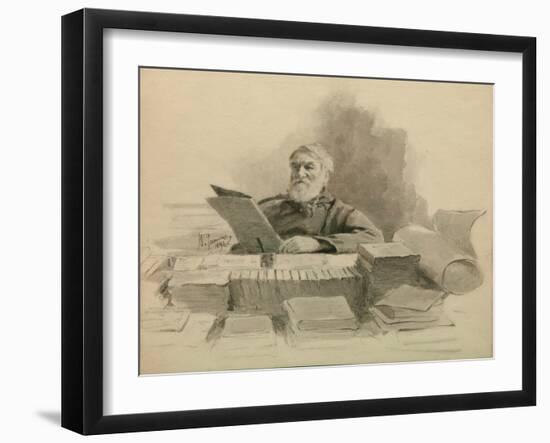 Portrait of the Author Dmitry Grigorovich (1822-189), 1894-Ilya Yefimovich Repin-Framed Giclee Print