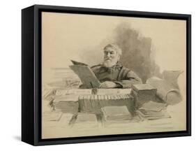 Portrait of the Author Dmitry Grigorovich (1822-189), 1894-Ilya Yefimovich Repin-Framed Stretched Canvas