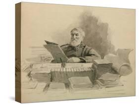 Portrait of the Author Dmitry Grigorovich (1822-189), 1894-Ilya Yefimovich Repin-Stretched Canvas