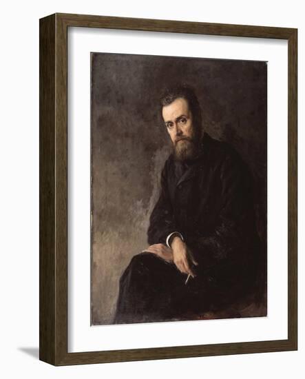 Portrait of the Author Gleb Uspensky (1843-190), 1884-Nikolai Alexandrovich Yaroshenko-Framed Giclee Print
