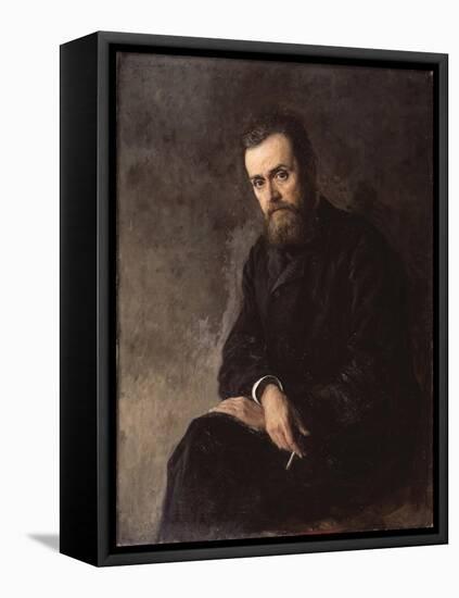 Portrait of the Author Gleb Uspensky (1843-190), 1884-Nikolai Alexandrovich Yaroshenko-Framed Stretched Canvas