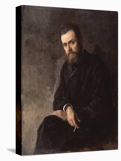 Portrait of the Author Gleb Uspensky (1843-190), 1884-Nikolai Alexandrovich Yaroshenko-Stretched Canvas