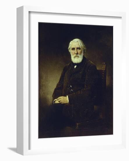 Portrait of the Author Ivan S. Turgenev (1818-188), 1875-Alexei Alexeyevich Harlamov-Framed Giclee Print