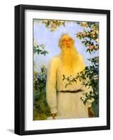 Portrait of the Author Leo N Tolstoy, 1912-Il'ya Repin-Framed Giclee Print