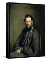Portrait of the Author Leo Tolstoy-Ivan Nikolaevic Kramskoj-Framed Stretched Canvas