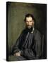 Portrait of the Author Leo Tolstoy-Ivan Nikolaevic Kramskoj-Stretched Canvas