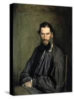 Portrait of the Author Leo Tolstoy-Ivan Nikolaevic Kramskoj-Stretched Canvas