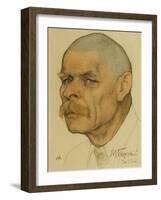 Portrait of the Author Maxim Gorky (1868-193), 1921-Nikolai Andreevich Andreev-Framed Giclee Print