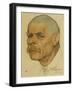 Portrait of the Author Maxim Gorky (1868-193), 1921-Nikolai Andreevich Andreev-Framed Giclee Print